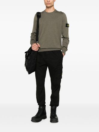 Stone Island Mens Crewneck Sweater Green Virgin Wool
