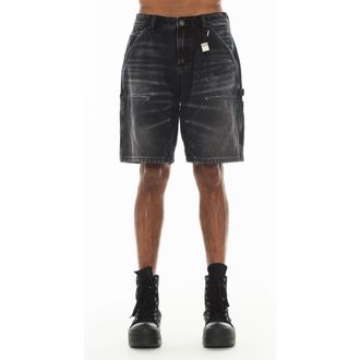 Cult of Individuality Grunge Carpenter Denim Shorts in Black Canvas at Nordstrom, Size 30