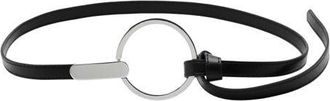 Mango Maxi Buckle Thin Belt in Black at Nordstrom, Size Medium