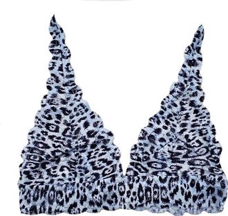 Cosabella Womens Never Say Never Printed Triangle Bralette In Sorren Blue/navy Animal
