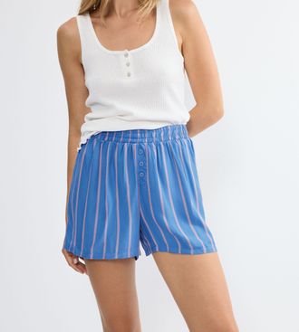 Triumph Pyjamashorts TRIUMPH Mix & Match Shorts Viscose, Damen, Gr. 36, N-Gr, blau combination, Obermaterial: 100% Viskose, Hosen Pyjamashorts, atmungsaktiv u