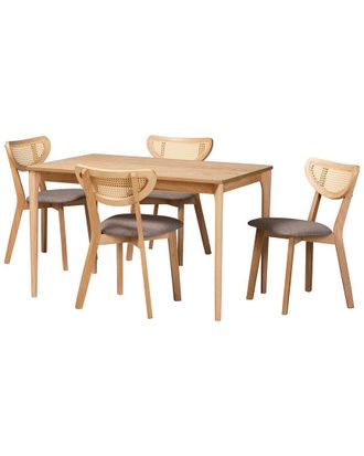 Baxton Studio Dannell Mid-Century Modern 5Pc Dining Set