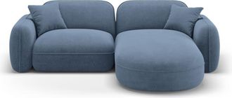 CXL by Christian Lacroix Sofá esquinero modular derecho 3 plazas de terciopelo blue jeans