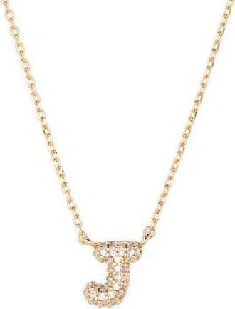 BP. Pav&eacute; Crystal Initial Necklace in J- 14K Gold Dipped at Nordstrom Rack