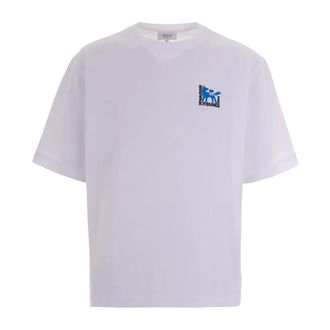 Maison Kitsun&eacute; T-Shirts, male, White, Size: M Round Neck T-Shirt