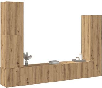 vidaXL Vidaxl - Mueble Para Tv De Pared Madera Contrachapada Artesanal 4 Piezas