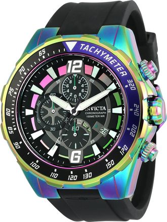 Invicta Mens Aviator 49mm Black Quartz Watch