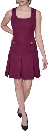 Karl Lagerfeld Textured Stretch A-Line Dress in Wine at Nordstrom, Size 12