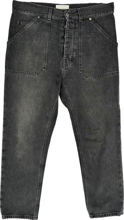 Nanushka Washed Cropped Jeans in Grey Cotton