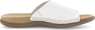 Gabor Witte leren slide sandaal voor vrouwen - Dames - Sandalen - Wit - 36 EU - Su&egrave;de - Schoenen