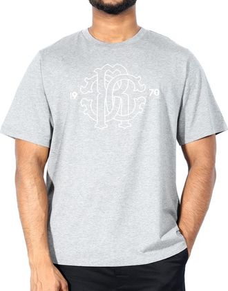 Roberto Cavalli Mens Melange Gray RC Logo Cotton T-shirt, Size Small