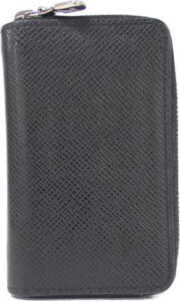 Louis Vuitton Black Leather Long Wallet (Bi-Fold) (Pre-Owned)