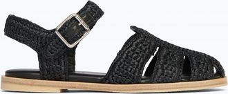 Freda Salvador Womens Sera Raffia Fisherman Sandal In Black