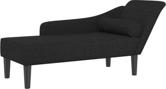 vidaXL Sofá diván con cojines tela negro Vidaxl