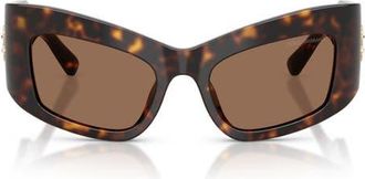 Dolce & Gabbana 53mm Cat Eye Sunglasses in Havana /Dark Brown at Nordstrom