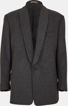 HUGO BOSS Mens Solid Patterned Shawl Collar Blazer in Grey - Size 36 (Chest)