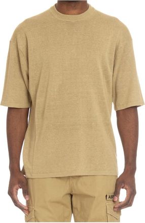 Roberto Collina Heren, Tops, Beige, Maat: M Linnen