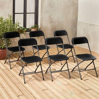 Sweeek Set Of 6 Folding Event Chairs in Grey