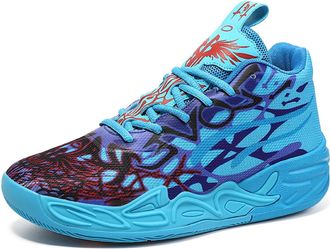 Generic Mens Lightweight Anti-Slip Basketball Shoes - High-top Shock Absorption Sneakers - Indoor Training Sports Shoes (Purple,8.5)