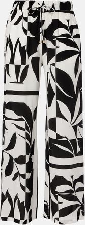 Max Mara Pantaloni a palazzo Voto in seta con stampa