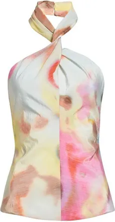 Christopher John Rogers Moonshine Twist Halter Top in Limeade Multi at Nordstrom, Size 2