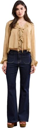 Toxik3 Womens High Waist Bootcut Stretch Jeans - Raw Blue (UK, Numeric, 10, Regular, Regular, Raw Blue)