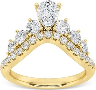 Tilla Anello in oro giallo 14kt con diamanti