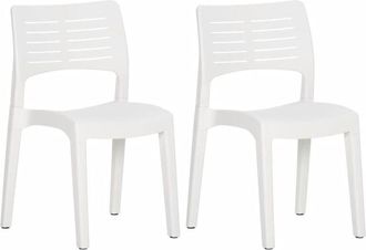 vidaXL Vidaxl - Garden Chairs 2 pcs White Polypropylene