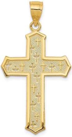Diamond2Deal 14k Yellow Gold Passion Cross Pendant