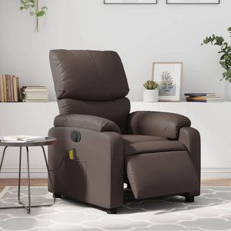 vidaXL Vidaxl - Sill&oacute;n De Masaje Reclinable El&eacute;ctrico Cuero Sint&eacute;tico Marr&oacute;n