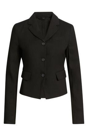 BOSS Jori Linen Blend Jacket in Black at Nordstrom, Size 14
