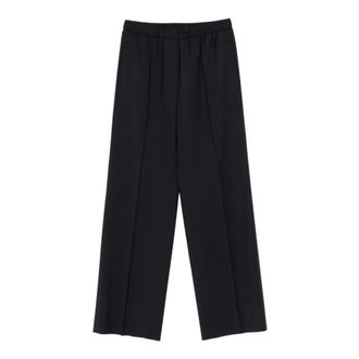 PESERICO Broek met elastische tailleband en persvouw - Dames - Broeken - Blauw - Maat: L