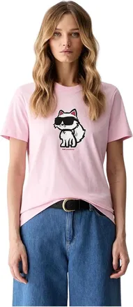 Karl Lagerfeld Camiseta Ikon Sketch - Tops - Mujer - Rosa - XS