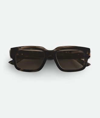 Bottega Veneta Ultrathin Squared Sunglasses - Black - Unisex - 100% Acetate