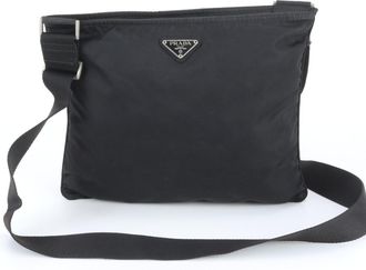 Prada Black Nylon Leather Shoulder Bag (Pre-Owned)