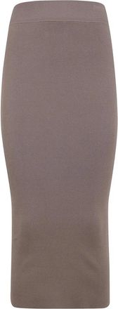 Entire studios Geribde gebreide midi-rok - Dames - Midirokken - Bruin - M/L - Rokken