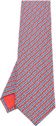 Herm&egrave;s Cravatta a righe - Rosso