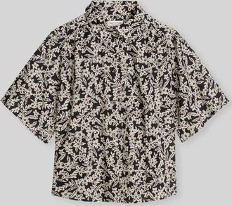 Marc O'Polo Loose Fit Bluse aus reiner Baumwolle in Marine, Gr&ouml;&szlig;e 34
