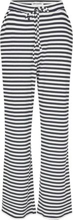 Lollys Laundry Gestreepte Navy Broek met Elastische Taille - Dames - Wijde Broeken - Veelkleurig - XS - Polyester - Broeken