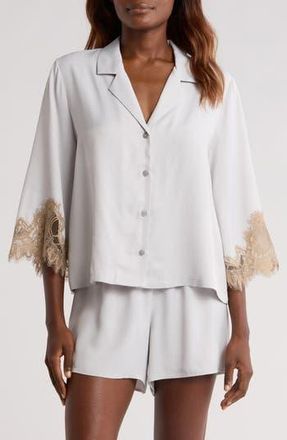 Nordstrom Midnight Lace Shortie Pajamas in Grey Vapor at Nordstrom Rack, Size Medium