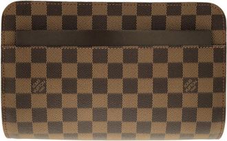 Louis Vuitton Ebene Coated Canvas Clutch Bag (Pre-Owned)