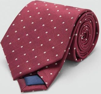 Mango Cravatta seta pois bordeaux - Uomo - Taglia unica - MANGO MAN