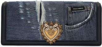 Dolce & Gabbana Devotion patchwork-denim shoulder bag - women - Lambskin/Lambskin/Cotton/Rayon - One Size - Blue