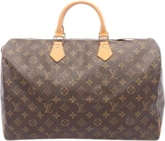 Louis Vuitton Pre-owned Speedy 40 Monogram Lederen Handtas - Dames - Vintage Handtas - Bruin - ONE Size - Leer - Vintage