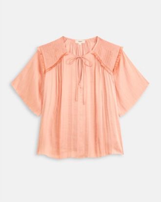 Suncoo Louka Crew Neck Blouse In Salmon