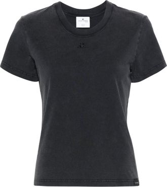 Courr&egrave;ges Grey Logo Cotton T-shirt