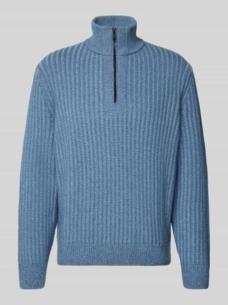 Boss Orange by Hugo Boss BOSS Orange Regular Fit Troyer aus Woll-Mix Modell KWINTER in Rauchblau, Gr&ouml;&szlig;e XL