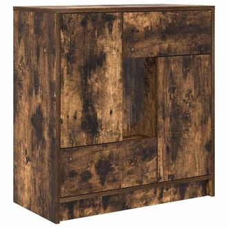 Berkfield Home Sideboard with Drawers & Doors Smoked Oak 70.5x34x74.5 cm in Brown