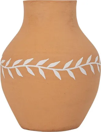 Foreside Home And Garden White Floral Vase Terracotta in Orange at Nordstrom
