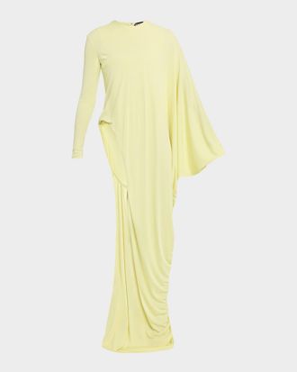 Tom Ford Draped Cutout Long-Sleeve Gown